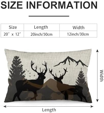 ITFRO Hand-Painted Rustic Forest Wildlife Deer Throw Pillow Case
