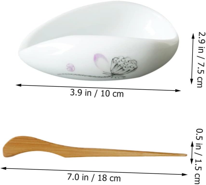LIFKOME Tea Leaf Spoon Ceramic Scoop for Coffee Beans