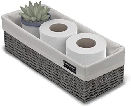 Brookstone Wicker Storage Basket Organizer
