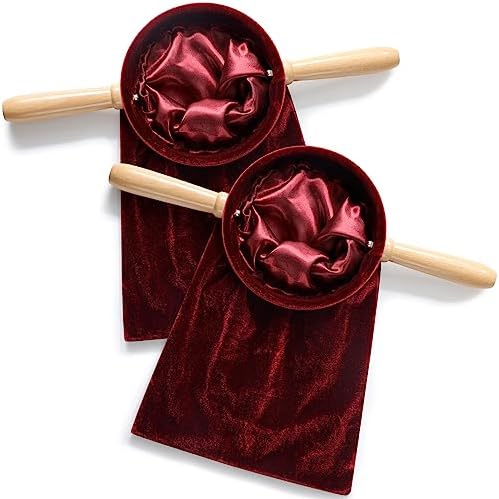 Tioncy Set of 2 Red Church Offering Bags with Handles