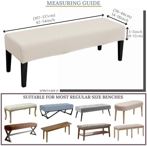 SPRINGRICO Stretch Bench Cover for Dining Room and More