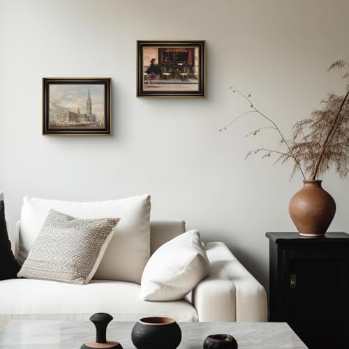 Golden State Art 8x10 Black Picture Frame With Gold Trim
