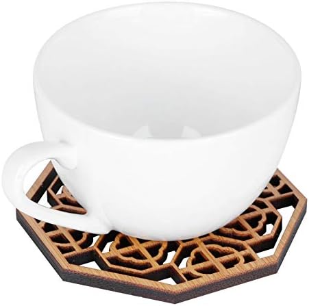Leftwei Wood Coasters 6PCS Anti Scald Heat Insulation Bar Tools