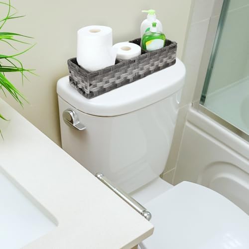 Larger Compartments Toilet Paper Basket with Divider - Rustic Farmhouse Decor