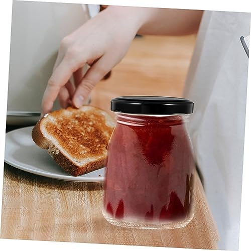 STOBAZA 10pcs Glass Yogurt Bottles with Lids