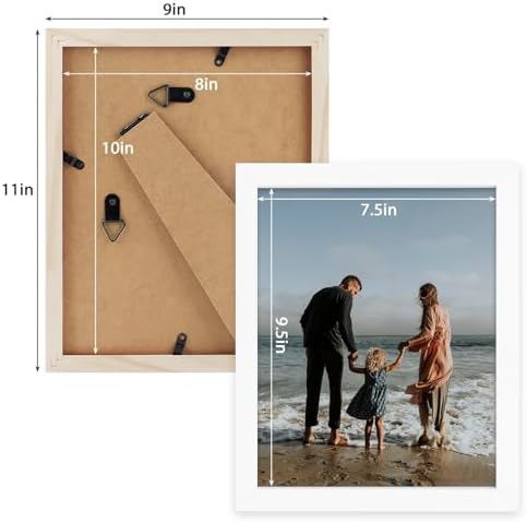 Golden State Art 8x10 White Wooden Picture Frame with Tempered Glass 5 Packs
