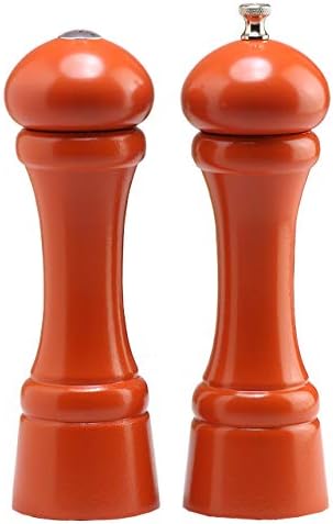 8 in Butternut Orange Pepper Mill and Salt Shaker Set
