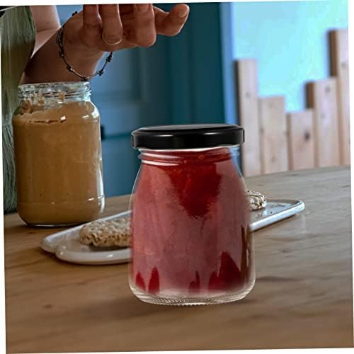 STOBAZA 10pcs Glass Yogurt Bottles with Lids