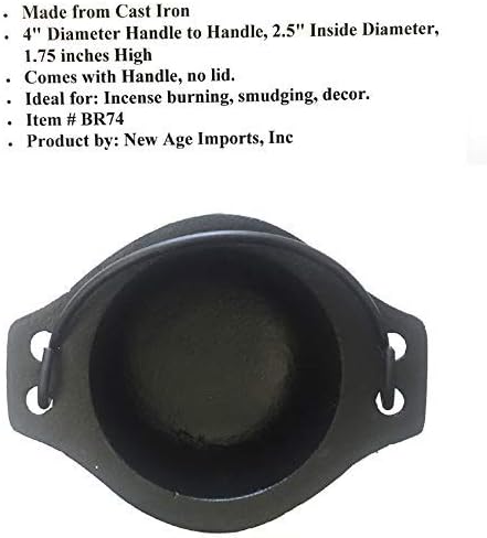 Cast Iron Cauldron with Handle for Smudging and Incense Burning