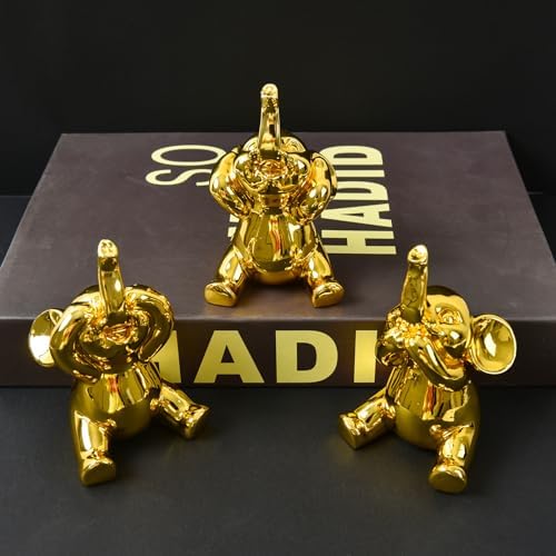 Cute Small Set of 3 Elephant Statues Home Decor