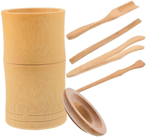 Alipis 6 Piece Bamboo Tea Set for Home Use