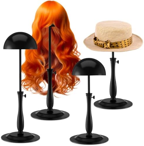Shimeyao 4 Pcs Adjustable Metal Hat Stands for Hats Wigs