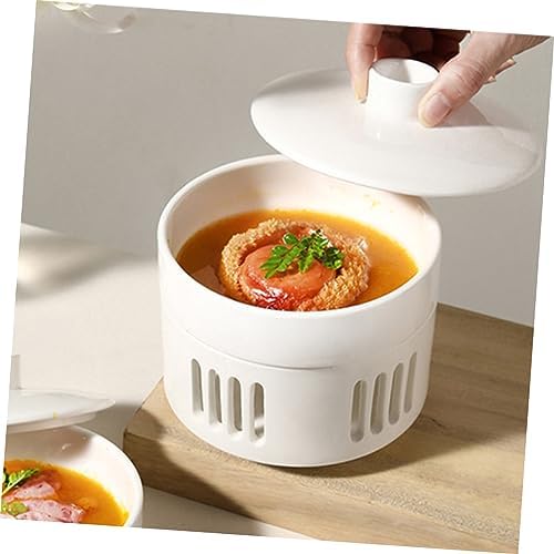 Cubilose Pot Ceramic Stew Bowl with Heating Base