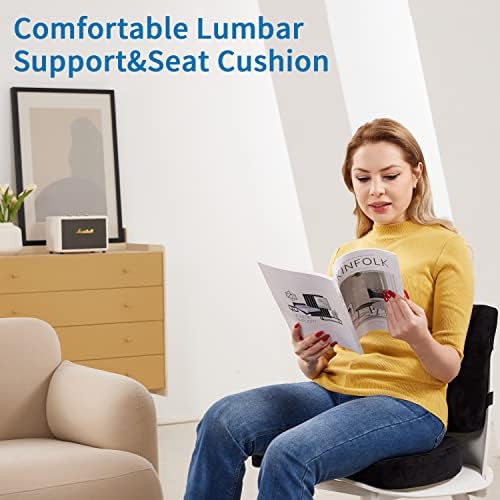 SAIREIDER Seat Cushion and Lumbar Support Pillow for Office Chair
