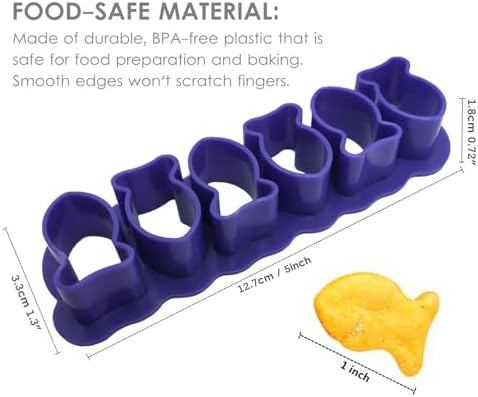 Enrbeco Fish Cookie Cutter Mini Cracker Mold Purple