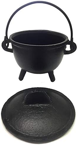 New Age Cast Iron Cauldron with Handle and Lid