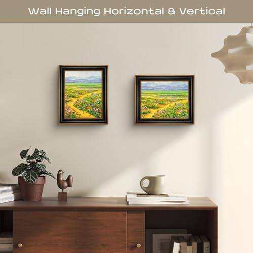 Golden State Art 8x10 Black Picture Frame With Gold Trim