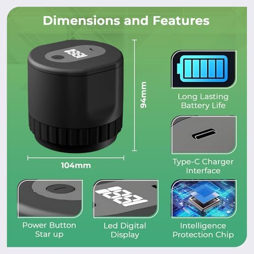 Cordless Electric Vacuum Sealer Kit for Mason Jars Black