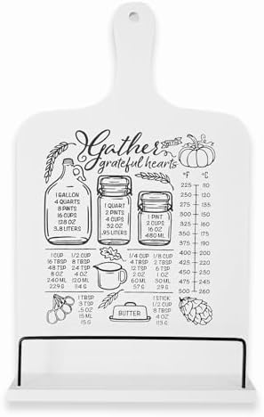 Wooden Cookbook Stand with Conversion Chart