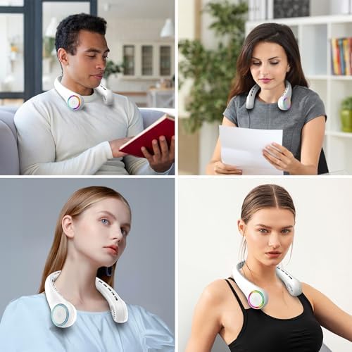 GULAKI Portable Neck Fan with 3 Speeds and 64 Cool Lights