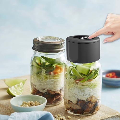Cordless Electric Vacuum Sealer Kit for Mason Jars Black