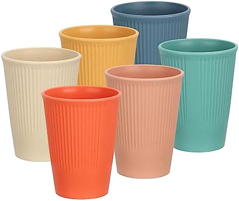 Phyllia 12 oz Reusable Wheat Straw Cups Set of 6