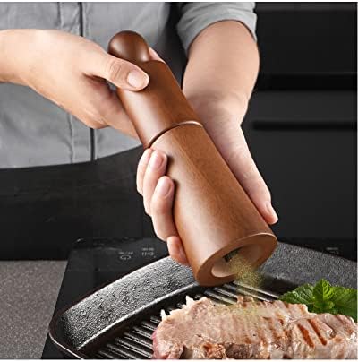 Premium Oak Wood Salt Pepper Grinder Set 1