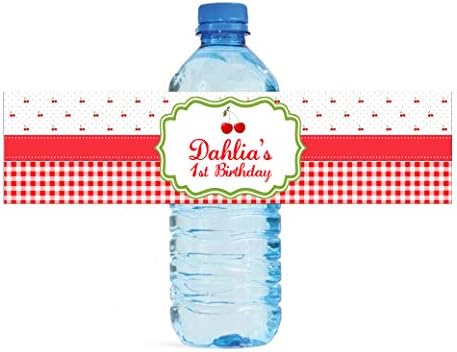 Cherry Themed Water Bottle Labels for Events