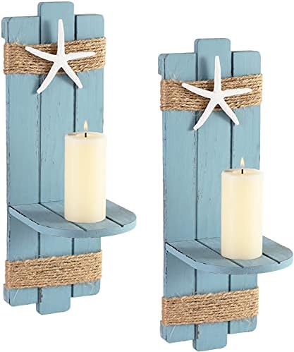 SOMTO Beach Starfish Wall Candle Sconces Set of 2