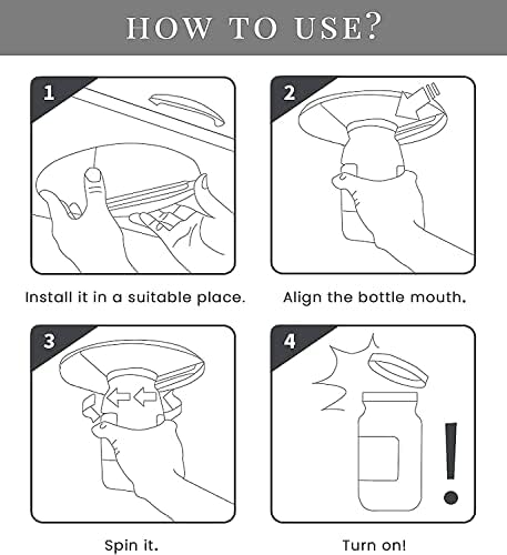 Under Counter Jar Opener for Weak Hands - Black