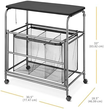 Whitmor Triple Laundry Sorter with Ironing Table