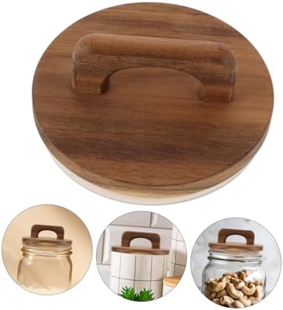 SHOWERORO Wide Mouth Mason Jars with Wooden Lid