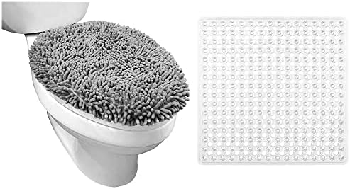 GORILLA GRIP Toilet Lid Cover and Shower Mat Bundle