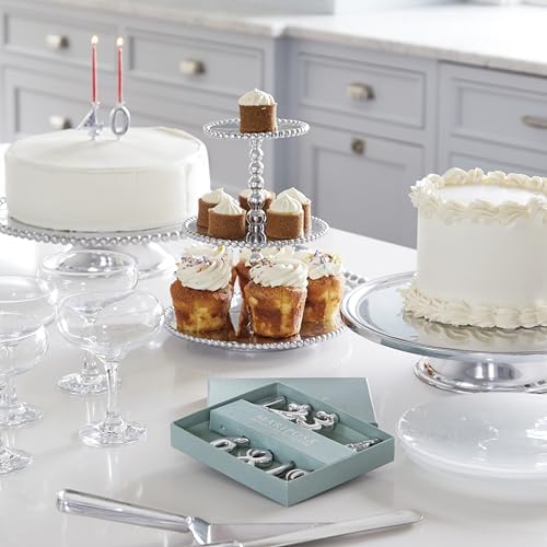 Mariposa Number Candle Holder Set Silver
