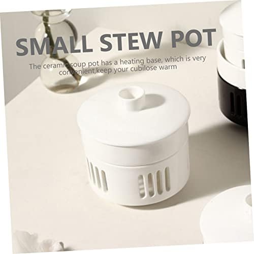 Cubilose Pot Ceramic Stew Bowl with Heating Base