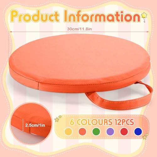 Suzile 12 Pcs Round Floor Cushions for Kids