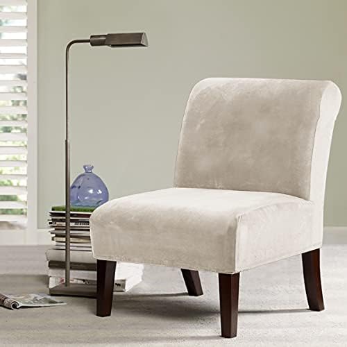 HVERSAILTEX Velvet Armless Chair Cover Ivory