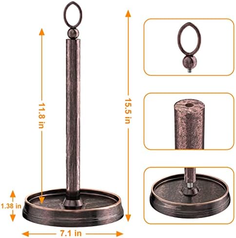Stylish Paper Towel Holder with Weighted Base Black Oil Rubbed Bronze