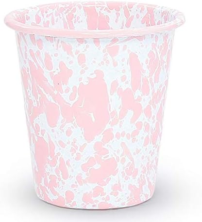 Crow Canyon Home Enamelware Tumbler 10 oz Pink White Splatter Single