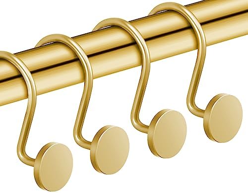 CHICTIE Gold Shower Curtain Hooks Set of 12