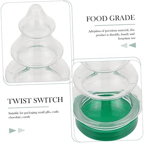 6Pcs Christmas Tree Shape Candy Jars for Sweets and Party Favors