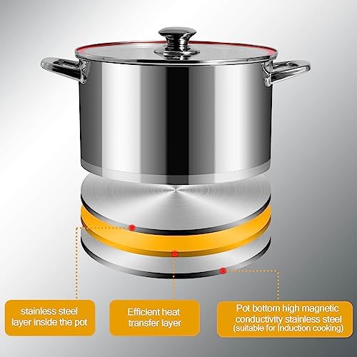 Stainless Steel Stock Pot with Lid 10QT