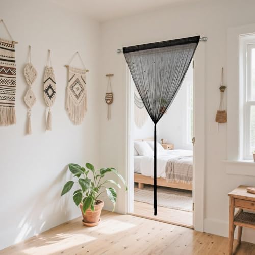 Beaded Curtain for Doorway - Boho Decor Panel