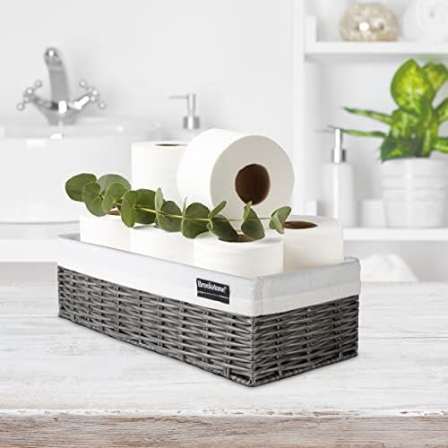 Brookstone Wicker Storage Basket Organizer