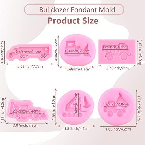 Construction Vehicle Silicone Fondant Molds Set Of 6