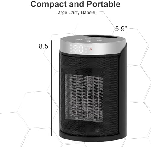 AUBKN 1500W Electric Space Heater with Remote Control and Thermostat