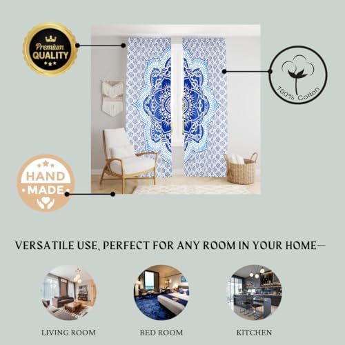 Bless International Golden Tie Dye Window Curtain Panels for Bedroom