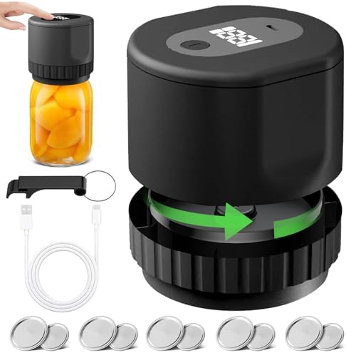 Cordless Electric Vacuum Sealer Kit for Mason Jars Black