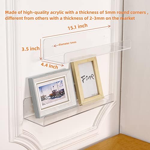 CY Craft 6PCS Clear Floating Bookshelf for Kids Room
