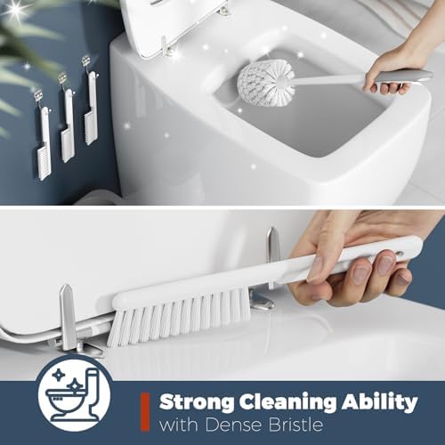 Toilet Brush Set with Holder and 3 Crevice Brushes